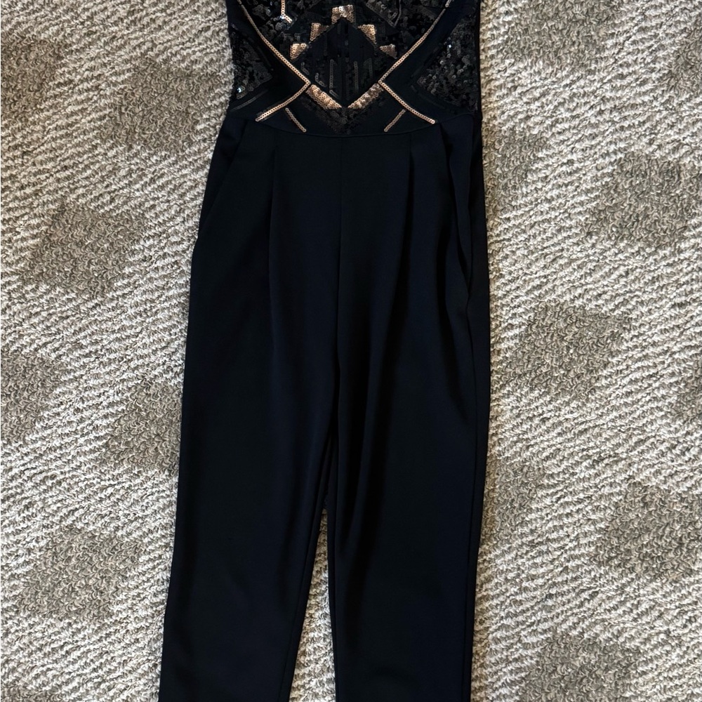 Express Black Strapless Jumpsuit